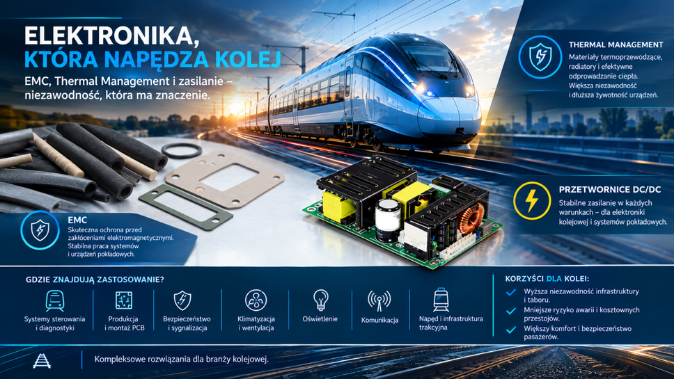 Kolej przyszłości zaczyna się od elektroniki. Dlaczego EMC, Thermal Management i zasilanie są dziś tak ważne dla transportu szynowego?